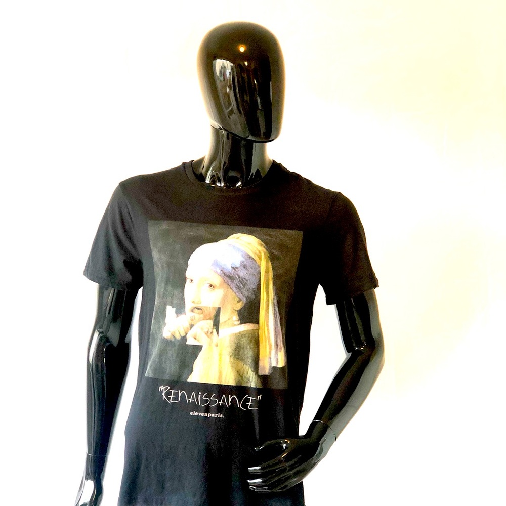 Black & Gold crew neck Graphic Tee